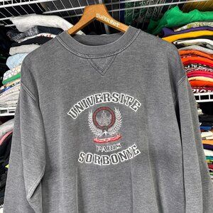 Grey University of Paris Sorbonne crew neck sweatshirt university S
